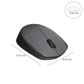 Logitech M170 Wireless Optical Mouse (Grey & Black)