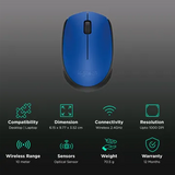 Logitech M171 Wireless Mouse- Blue