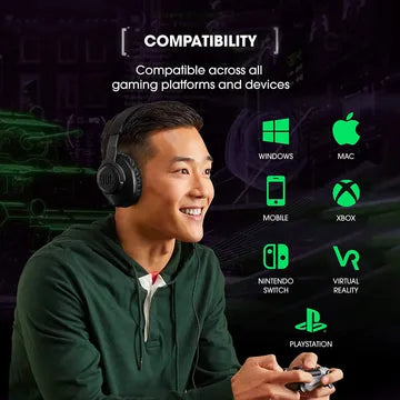 JBL Quantum 100 JBLQUANTUM100WHT Over-Ear Wired Gaming Headphone with Mic, Black