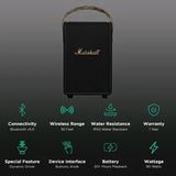 Marshall Tufton 80 Watts Portable Bluetooth Speaker (Fast Charging Capability, MS-TFT-BLKBR, Black)