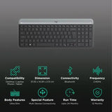 Logitech K580 Slim Multi-Device Wireless Keyboard Bluetooth/Receiver, Graphite