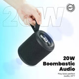 PORTRONICS SoundDrum P 20 Watts Portable Bluetooth Speaker, Black