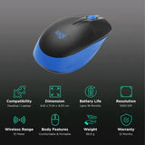 Logitech M190 Wireless Optical Mouse (Blue)