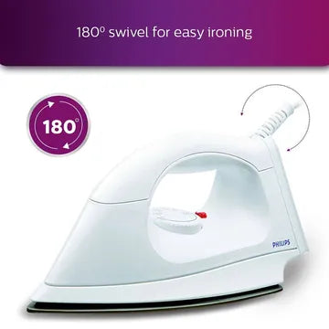 PHILIPS 1000 Watts Dry Iron (Light Indicator, HI114/28, White)