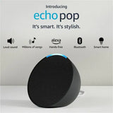Amazon Echo Pop with Built-in Alexa Smart Wi-Fi Speaker (Balanced Bass, Black)