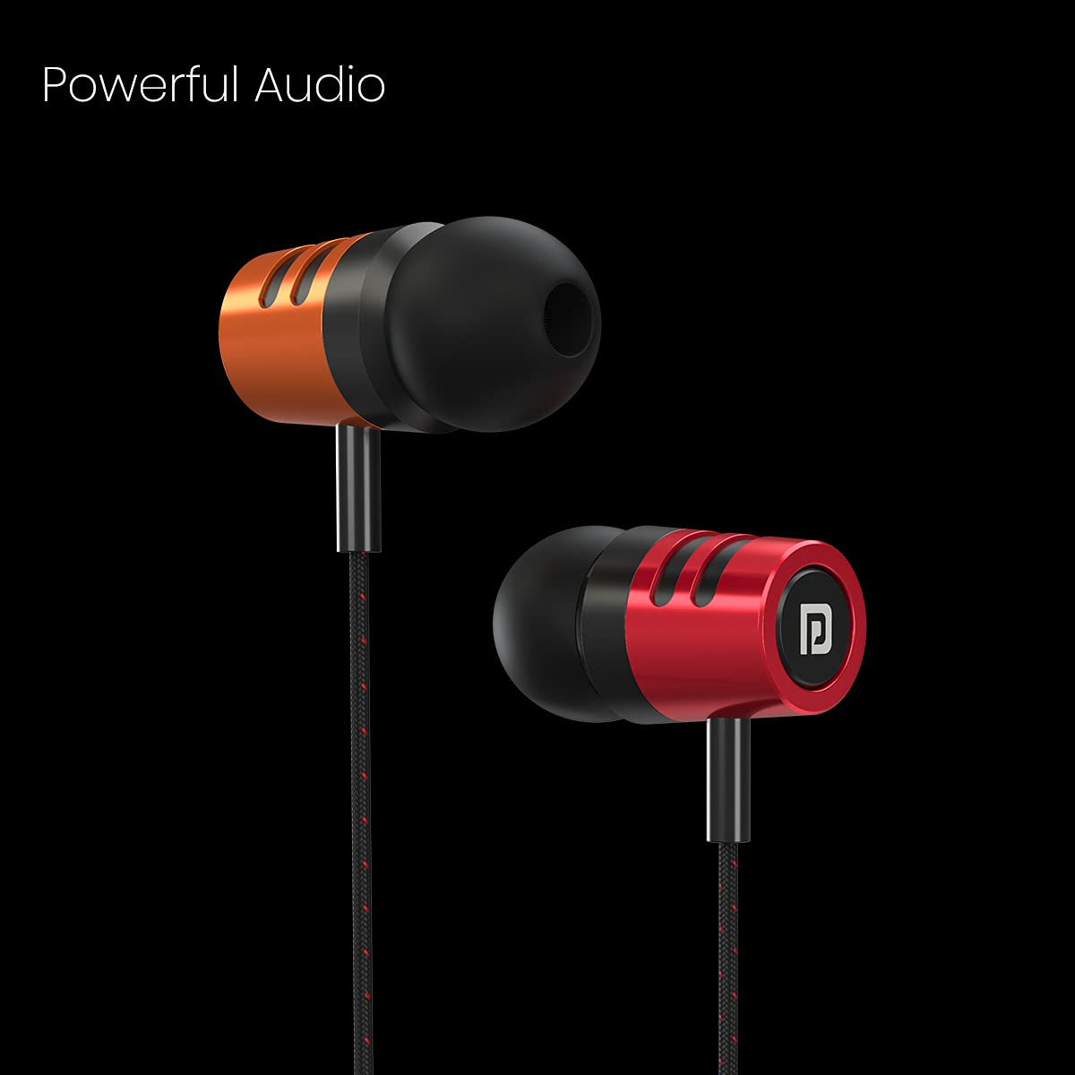 Portronics Ear 2 Wired Earphones with Mic, Black