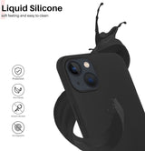 Liquid Silicone Case compatible with iPhone 13, Black
