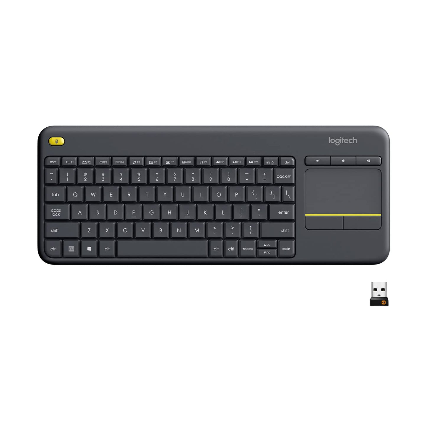 Logitech K400 Plus Wireless Touch TV Keyboard - Black