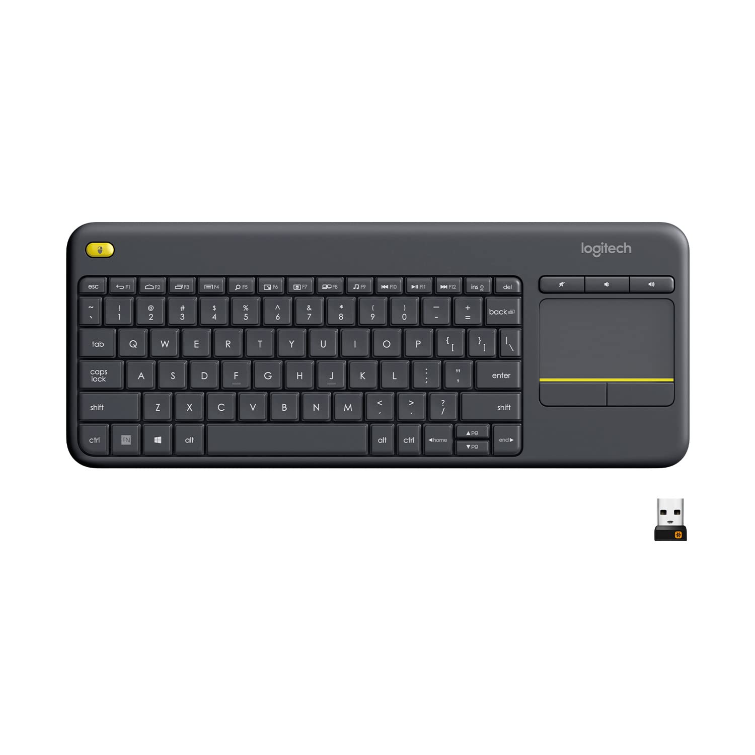 Logitech K400 Plus Wireless Touch TV Keyboard - Black