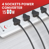 Portronics Power Plate 11 1500W Power Converter with 4 Power Sockets