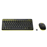 Logitech MK240 Nano Wireless USB Keyboard and Mouse Set, Black/Chartreuse Yellow