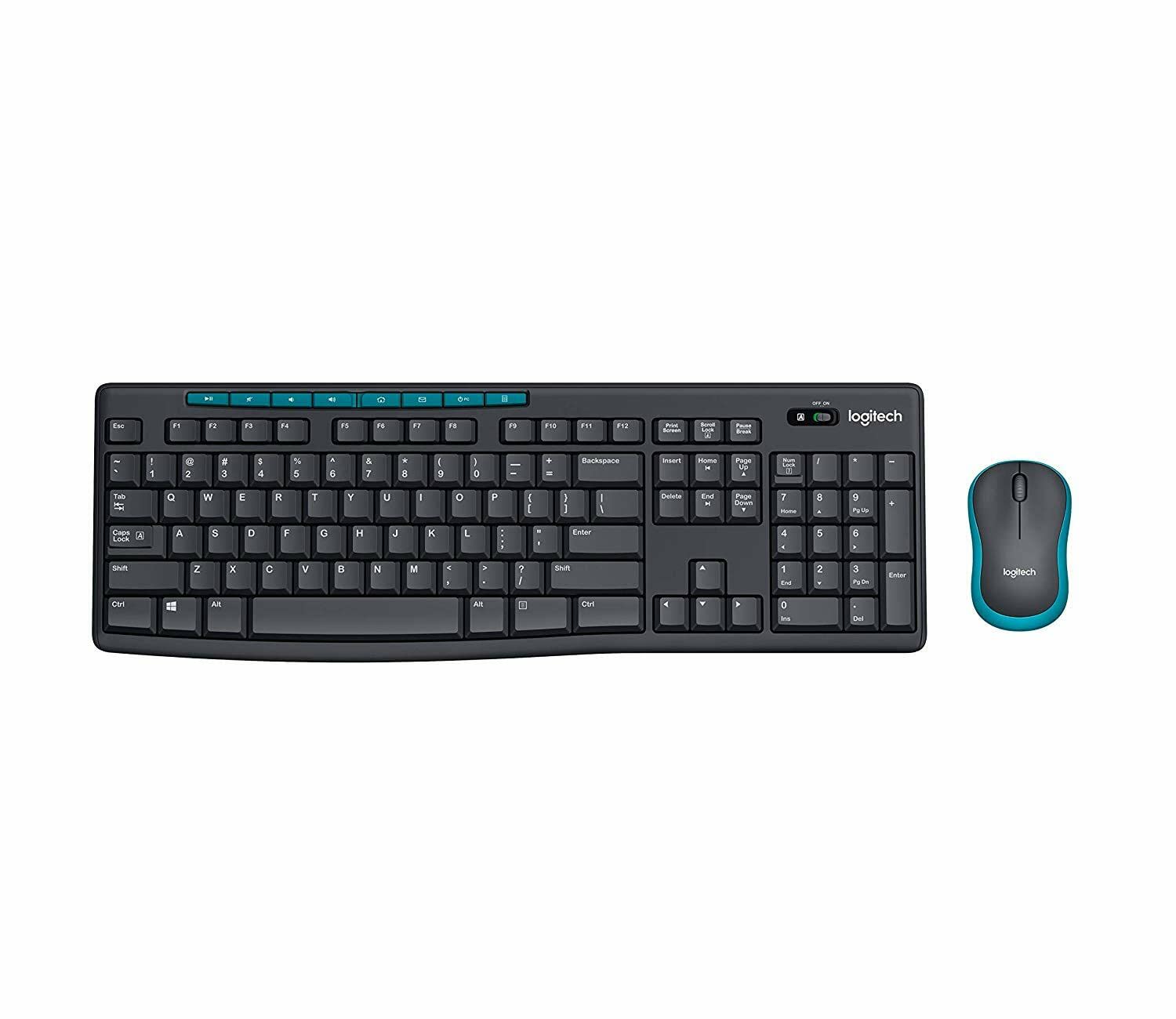 Logitech MK275 USB Wireless Keyboard and Mouse Set for Windows, Black
