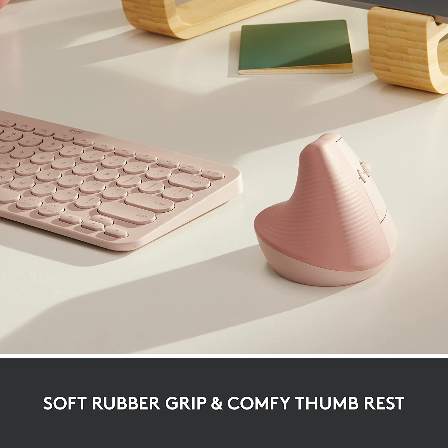 Logitech Lift Vertical Ergonomic Mouse- Rose
