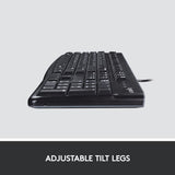 Logitech K120 Wired Keyboard for Windows, Black