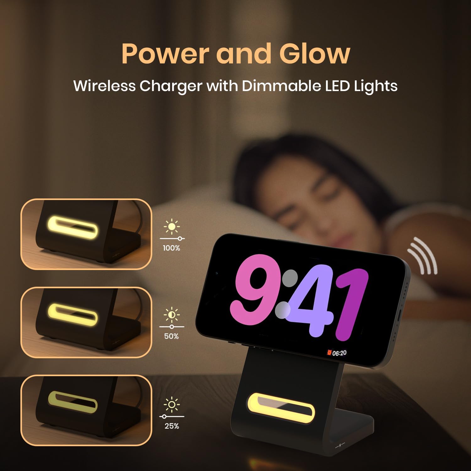 portronics FLUX 15W Max Output | LED Night Lights| MagSafe Compatible | Type C Input