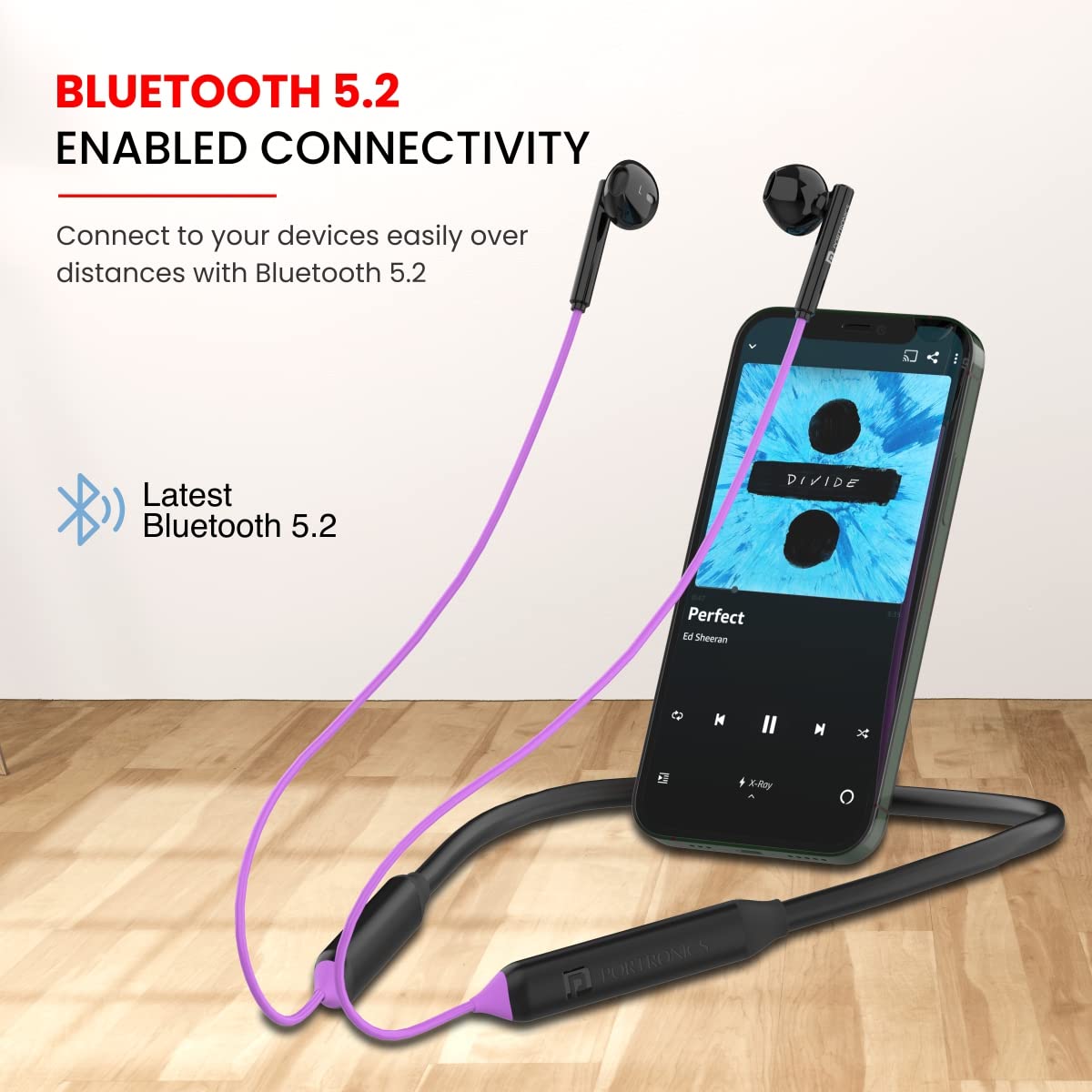 Portronics Harmonics Z5 Wireless Bluetooth Stereo Headset , Purple