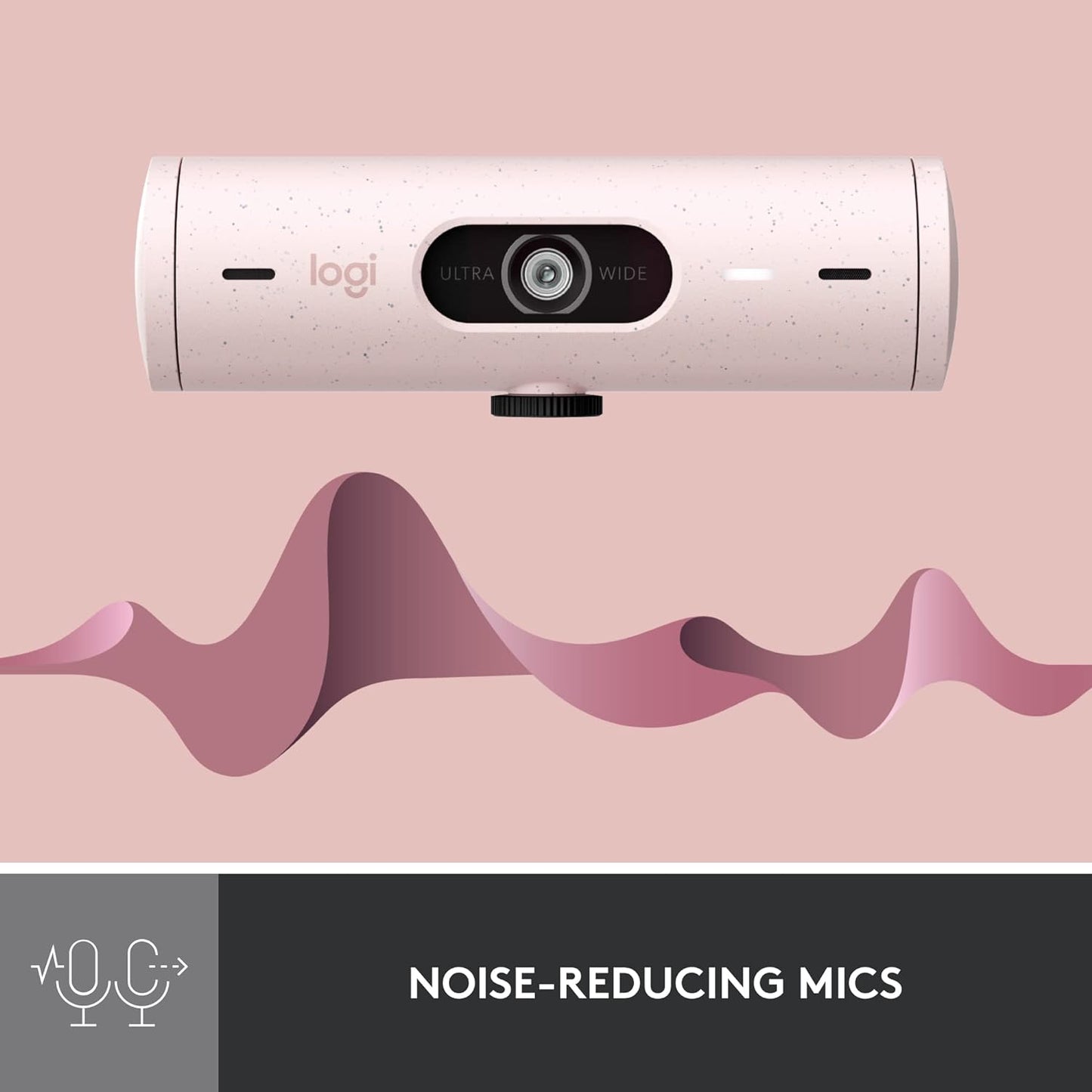 Logitech Brio 500 Full HD Webcam with Auto Light Correction, Rose