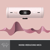 Logitech Brio 500 Full HD Webcam with Auto Light Correction, Rose