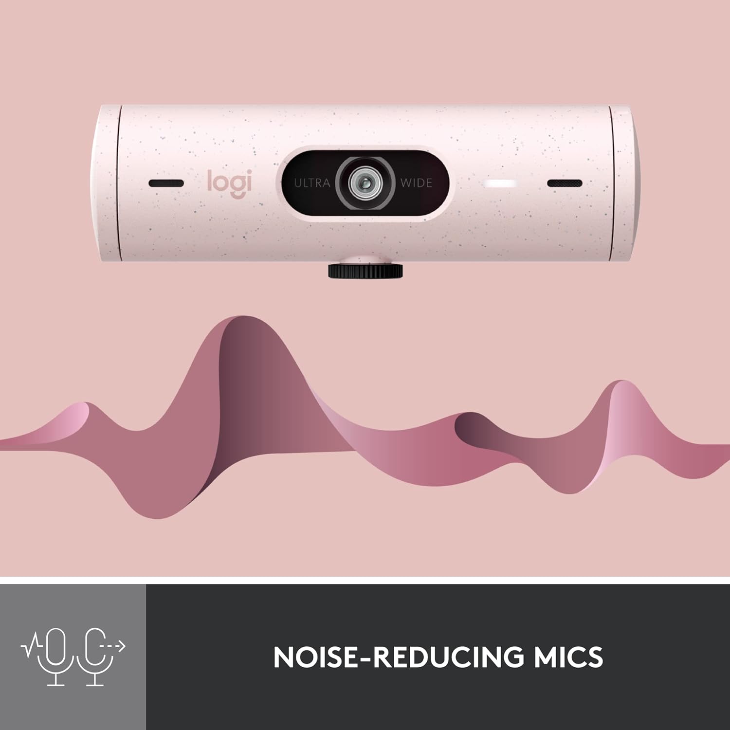 Logitech Brio 500 Full HD Webcam with Auto Light Correction, Rose