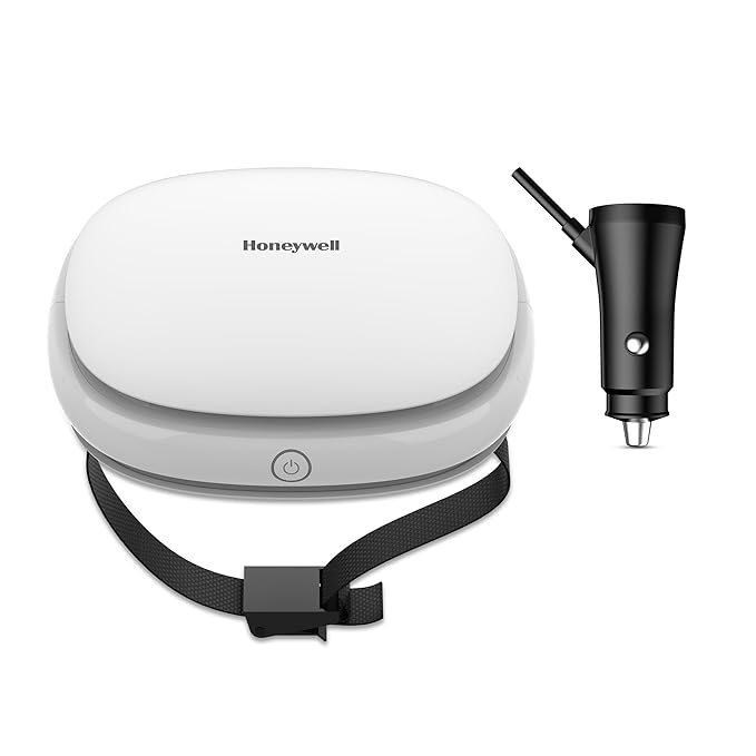 Honeywell Move Pure3 Car Air Purifier, Hepa filter & Formaldehyde which removes 99.9% dust & smoke, CADR upto24 m³/h with 3xUSB ports, 2 Years Manufacturer Warranty