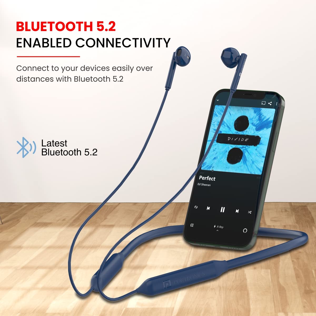 Portronics Harmonics Z5 Wireless Bluetooth Stereo Headset , Blue