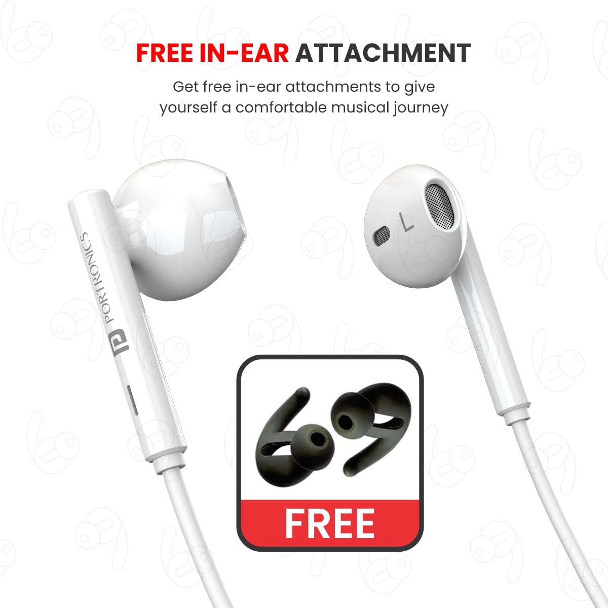 Portronics Harmonics Z5 Wireless Bluetooth Stereo Headset , White