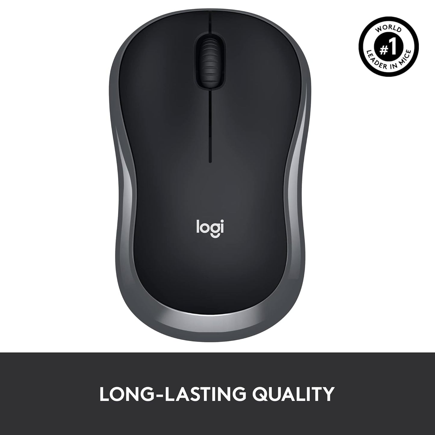 Logitech M185 Wireless USB Mouse, Grey