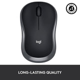 Logitech M185 Wireless USB Mouse, Grey