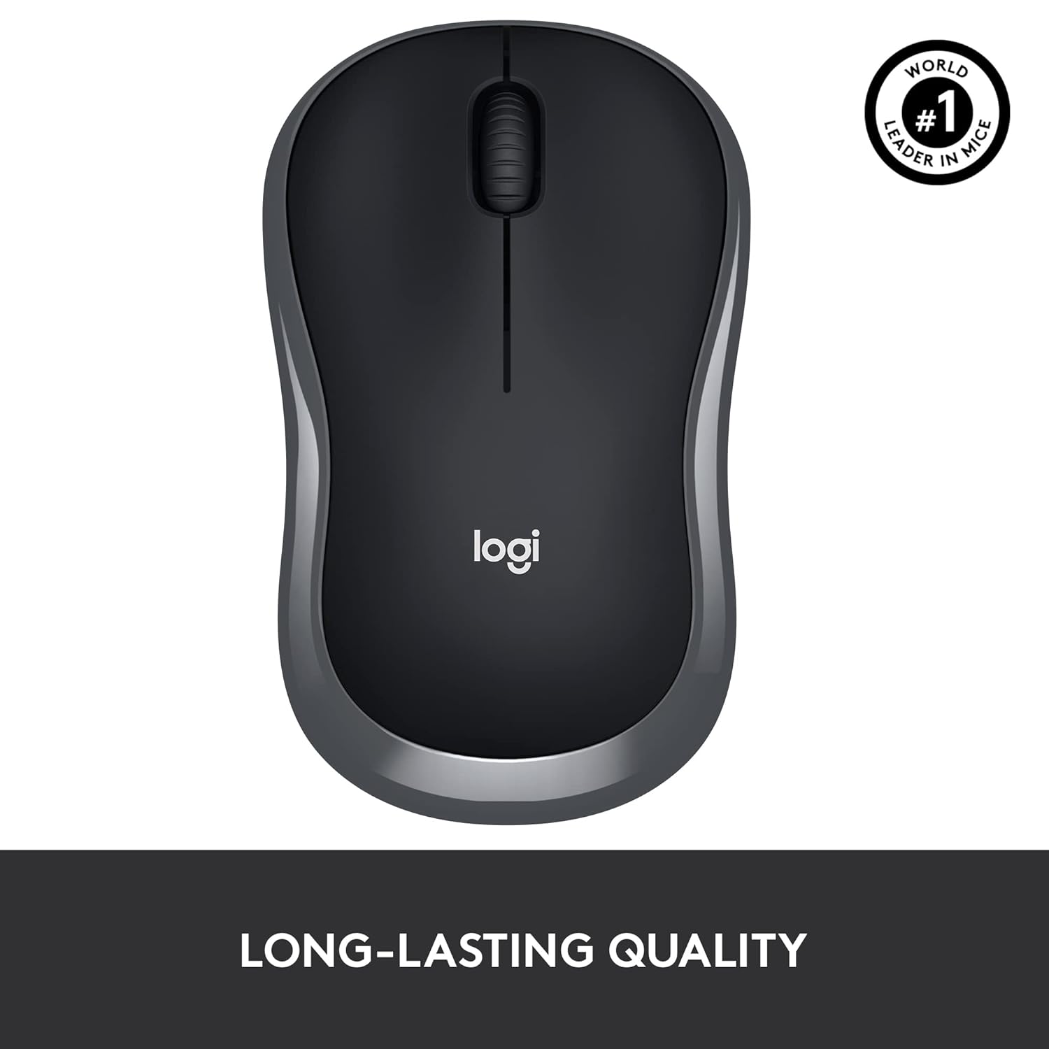 Logitech M185 Wireless USB Mouse, Grey