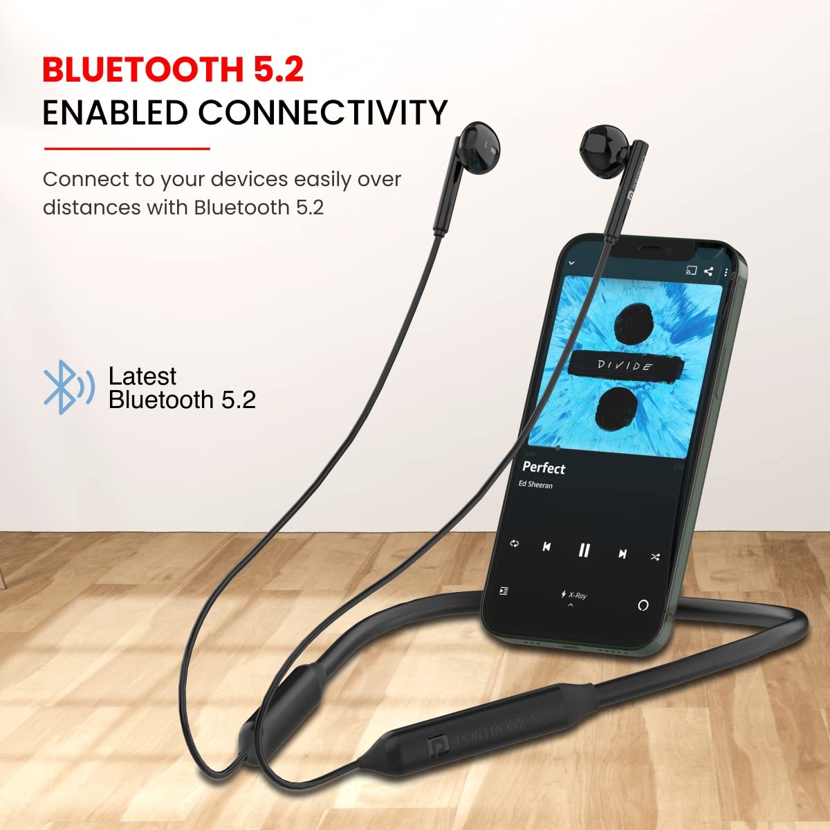 Portronics Harmonics Z5 Wireless Bluetooth Stereo Headset , Black