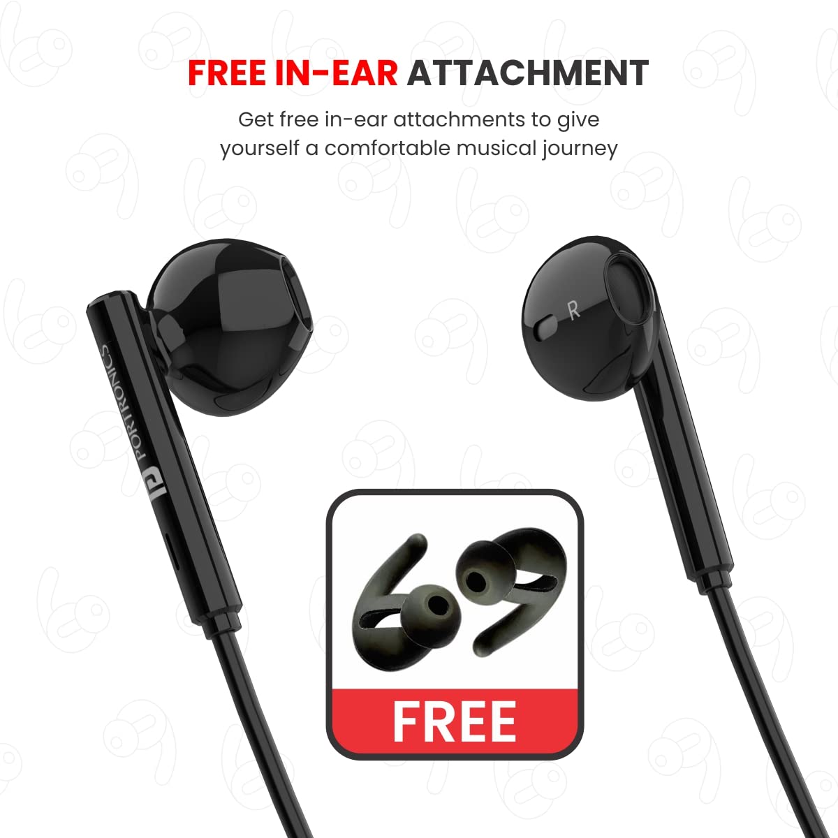 Portronics Harmonics Z5 Wireless Bluetooth Stereo Headset , Black