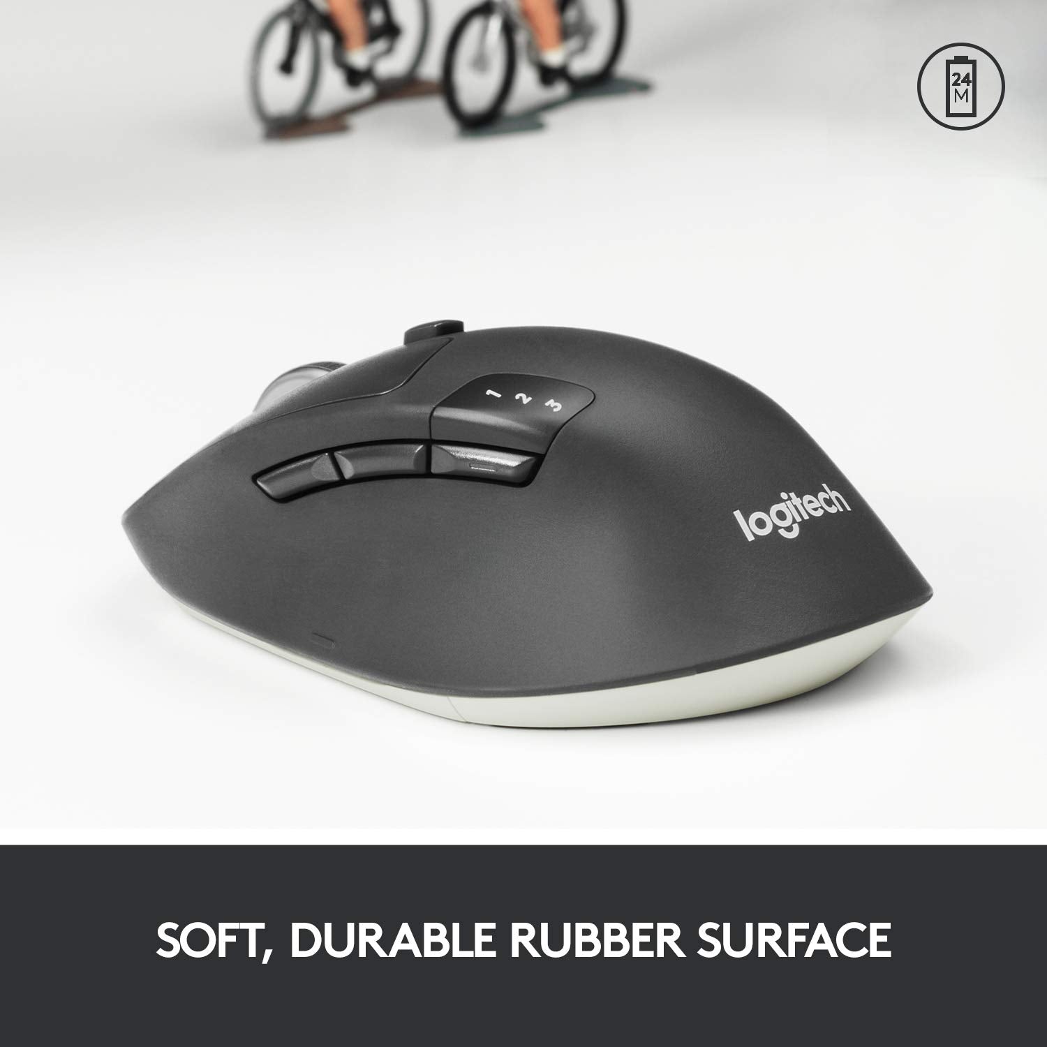 Logitech M720 Triathlon Multi-Device Wireless Mouse, Graphite Black