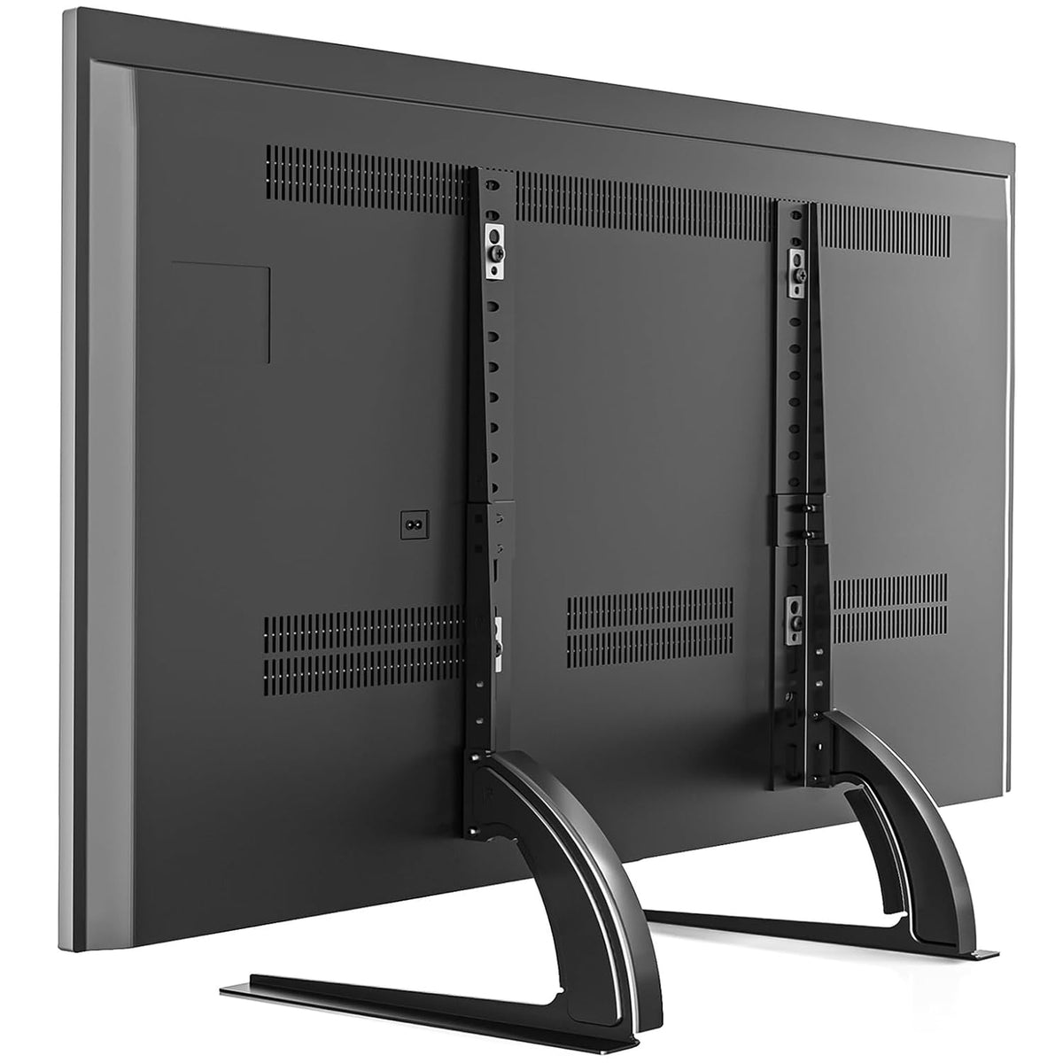 Universal Pedestal Table Top TV Stand Bracket Riser Base Replacement with Height Adjustable for 27 to 65 Inch LCD LED OLED QLED TVs Black
