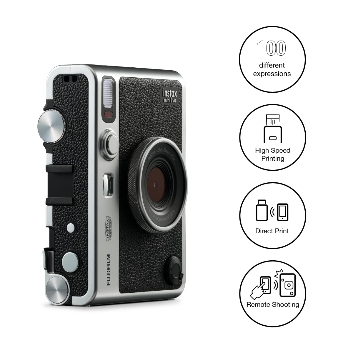 Fujifilm Instax Mini Evo Hybrid Camera, Brown
