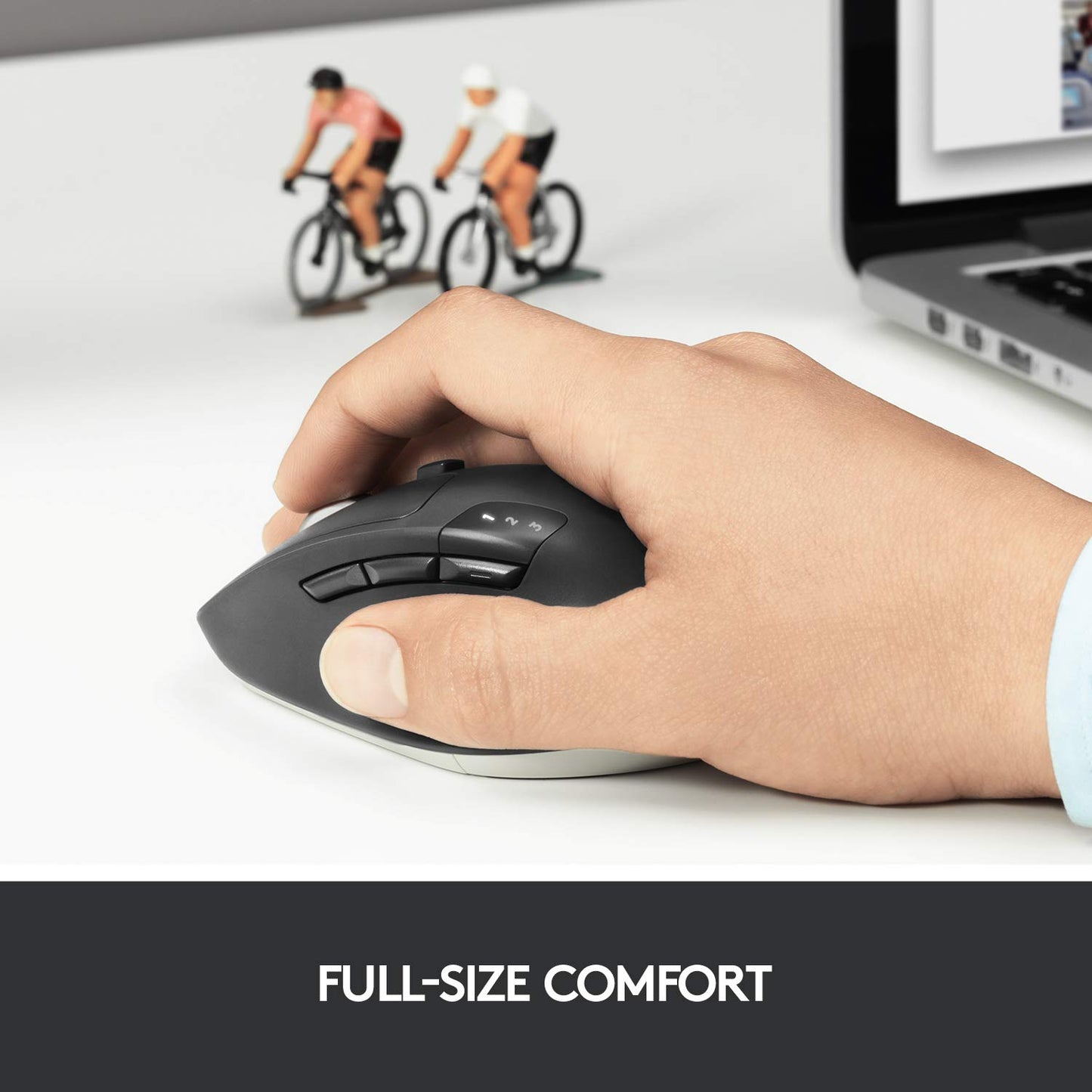 Logitech M720 Triathlon Multi-Device Wireless Mouse, Graphite Black