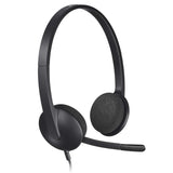Logitech H340 Stereo Wired Over Ear Headphones, Black