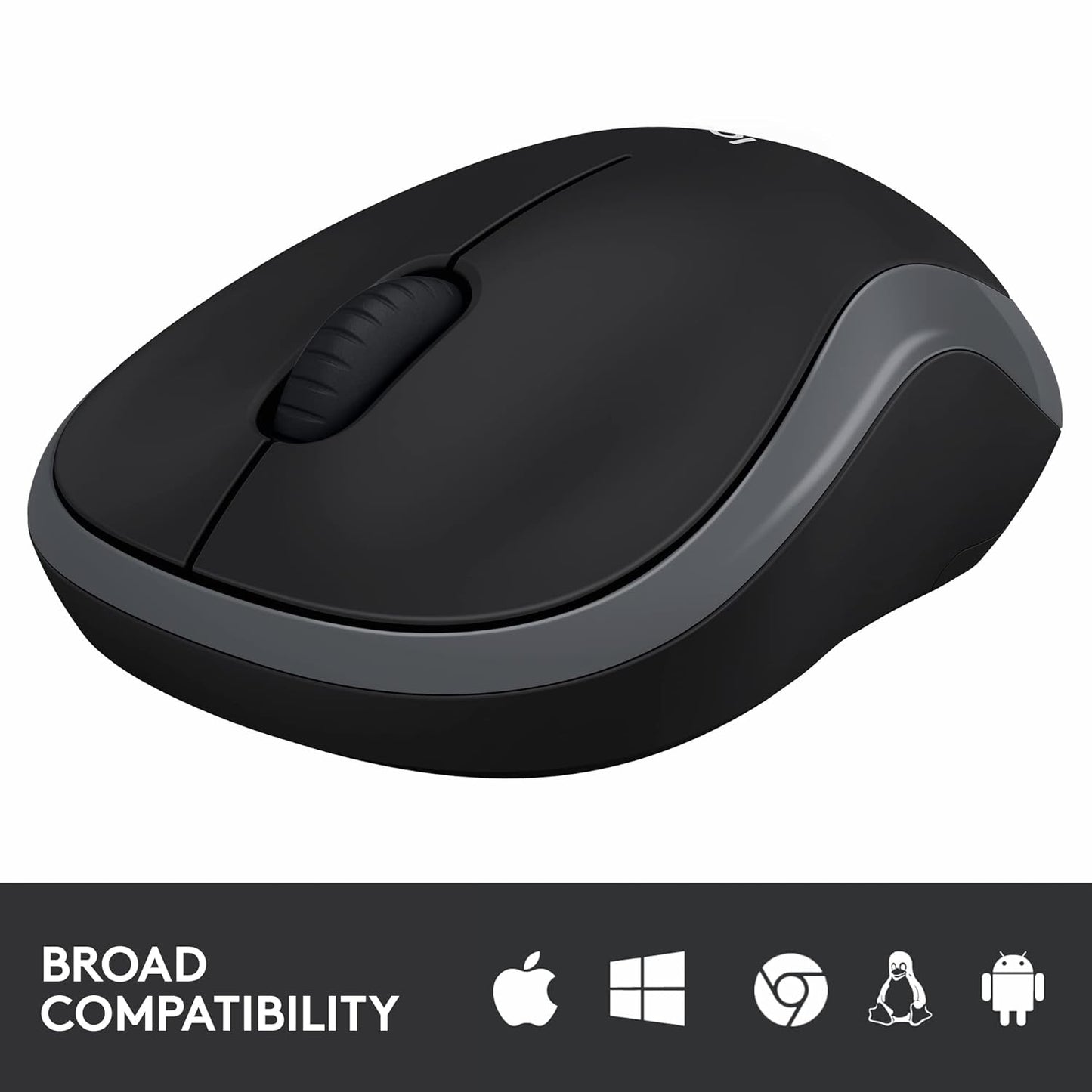 Logitech M185 Wireless USB Mouse, Grey