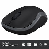 Logitech M185 Wireless USB Mouse, Grey