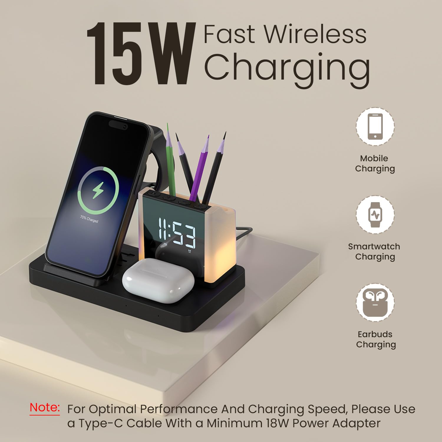 Portronics HexaCharge 6in1 15W Fast Magnetic Wireless Charging for iPhone