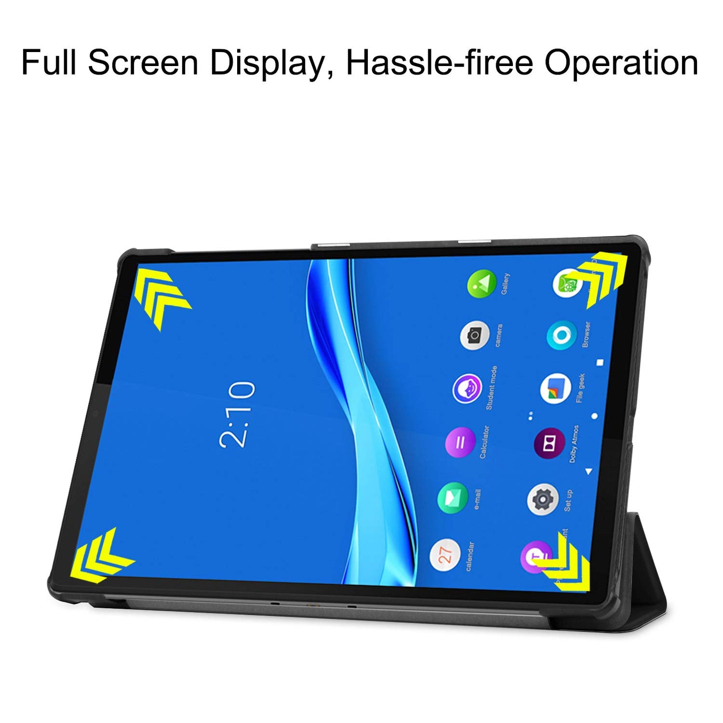 Smart Trifold Hard Back Flip Case Cover for Lenovo Tab M10, Black