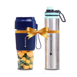 Wonderchef Nutri-cup Portable Blender + Sippy Stainless Steel Bottle, Gift Combo