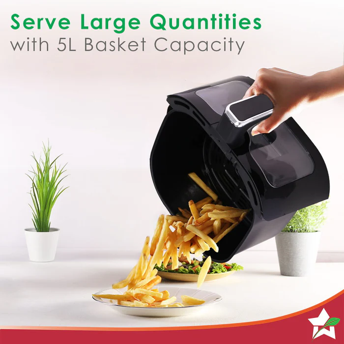 Wonderchef Platinum Plus Digital Air Fryer | 5L With Window & Light