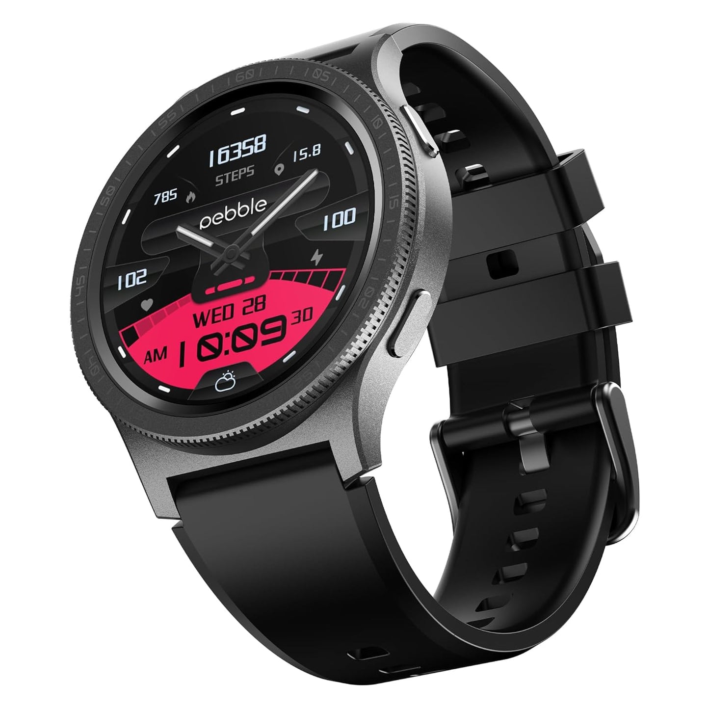 Pebble Revolve Pro Rotating Bezel with Ultra AMOLED Smartwatch