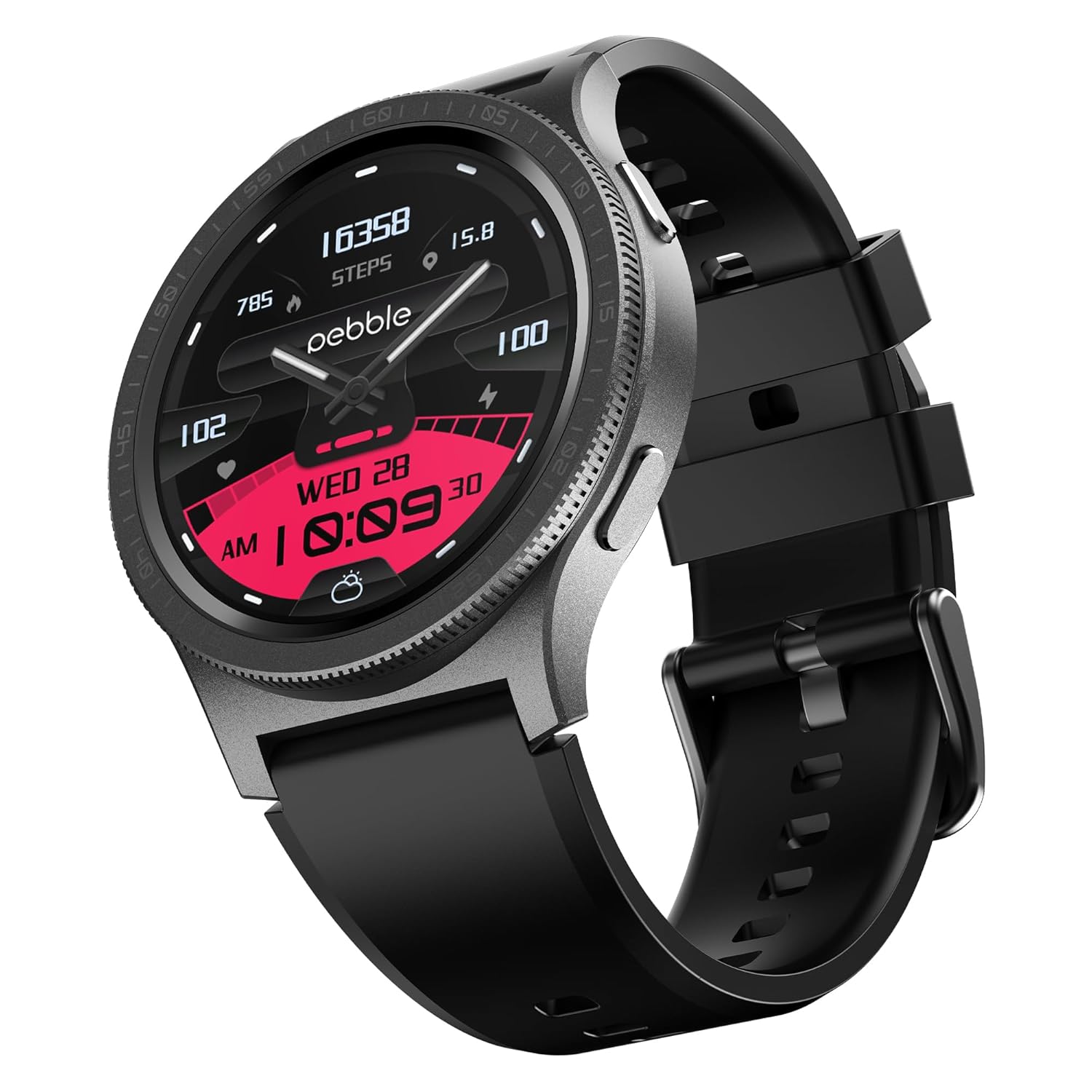 Pebble Revolve Pro Rotating Bezel with Ultra AMOLED Smartwatch