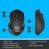 Logitech M331 Silent Plus Wireless Mouse - Black