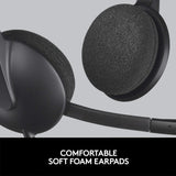 Logitech H340 Stereo Wired Over Ear Headphones, Black
