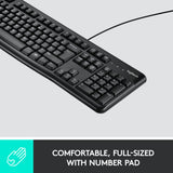 Logitech K120 Wired Keyboard for Windows, Black