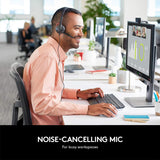 Logitech H340 Stereo Wired Over Ear Headphones, Black