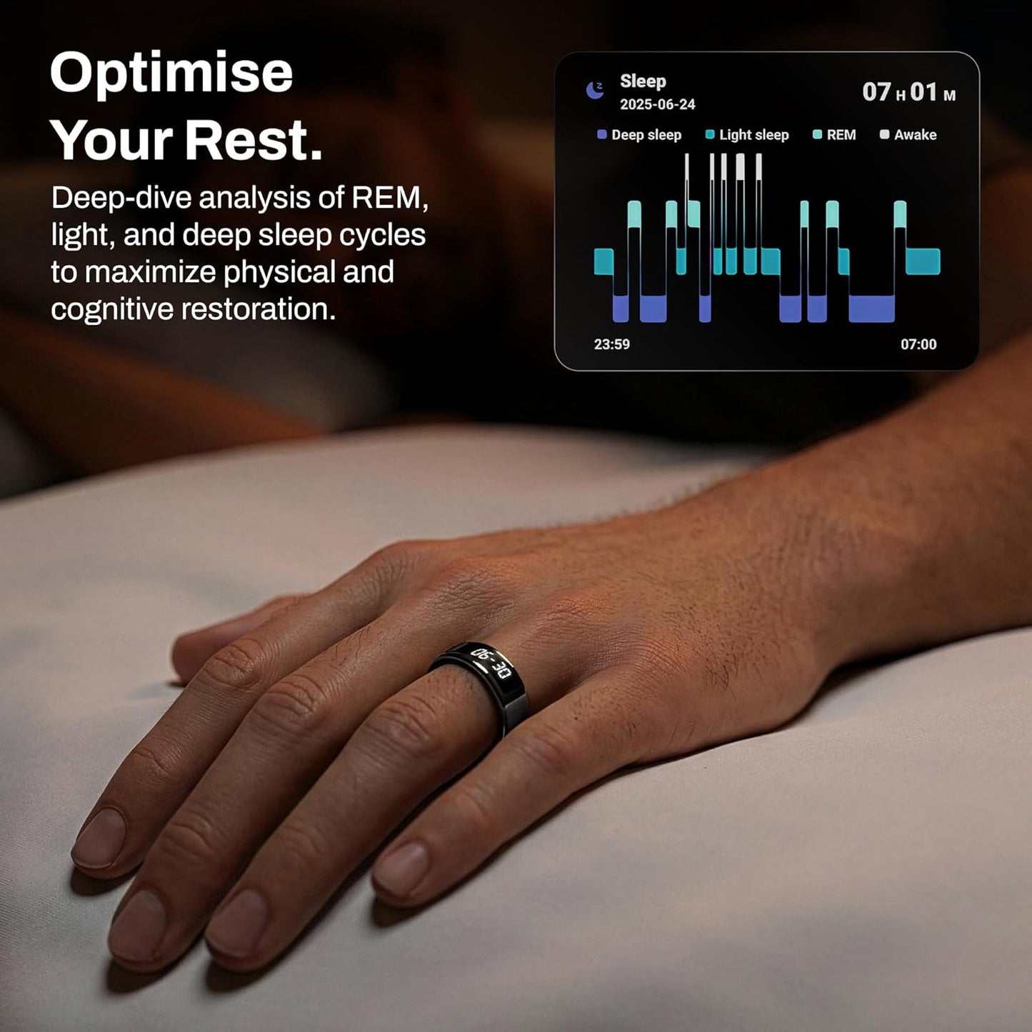 Pebble Halo 2 Smart Ring with Digital Display