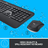 Logitech MK540 Wireless Keyboard and Mouse Set for Windows, Black